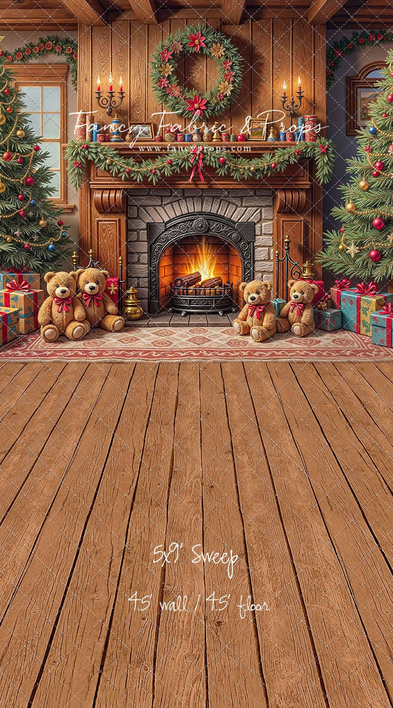 Teddy's Fireside Christmas - with Sweep Option