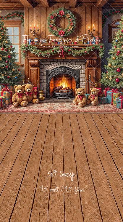 Teddy's Fireside Christmas - with Sweep Option