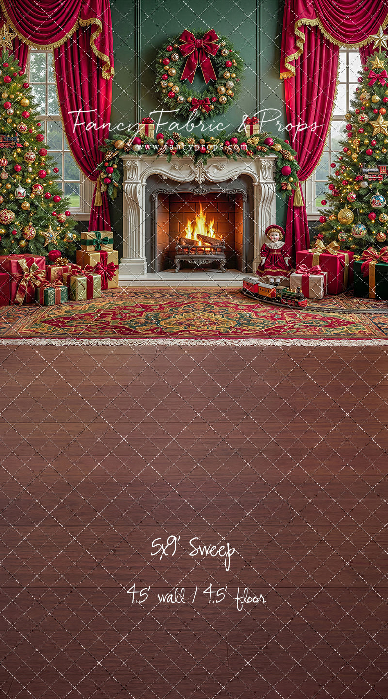 Vintage Christmas Hearth - with Sweep Option