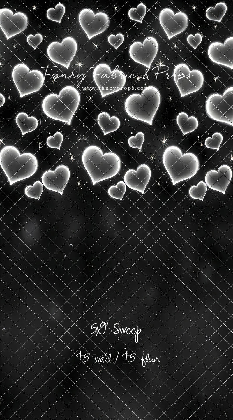 White Puffy Hearts - With Sweep Option