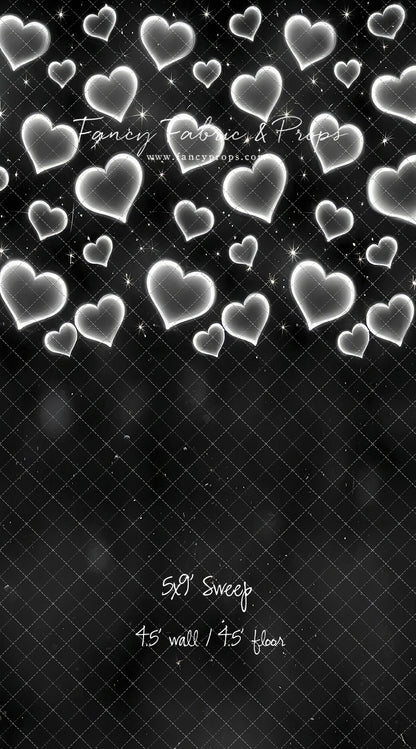 White Puffy Hearts - With Sweep Option