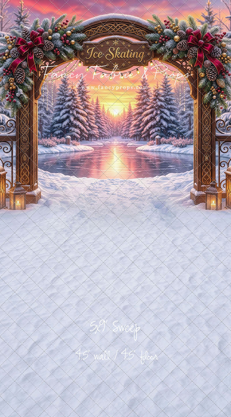 Winter Sunset Skating - With Sweep Option