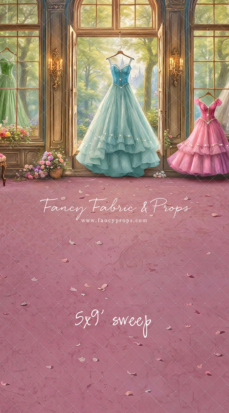 Dress of Royal Wishes- Pink Floor - With Sweep Option