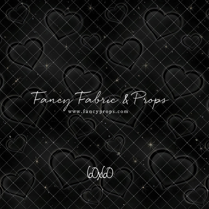 Black Puffy Hearts - With Sweep Option