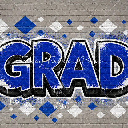 Blue & White Grad - With Sweep Option