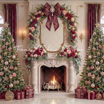Christmas Rose Parlor - with Sweep Option