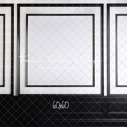 Classy Black & White Wainscoting - Black Floor - With Sweep Option