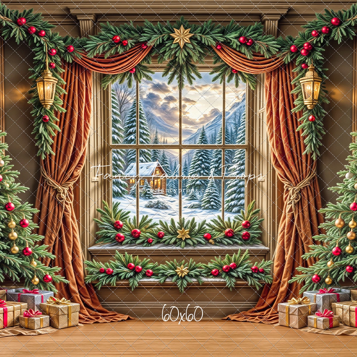 Frosted Pines & Presents - with Sweep Option