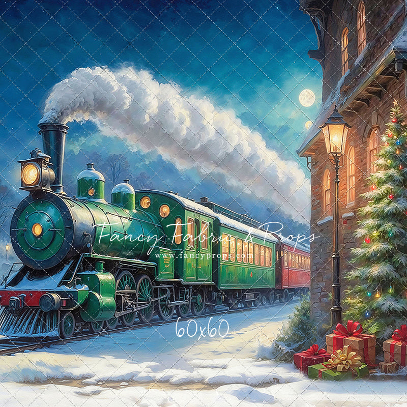 Festive Locomotive - Train on Left Option - With Sweep Option