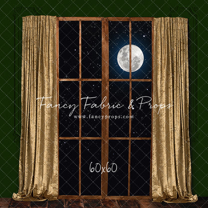 Gold & Green Wood Window