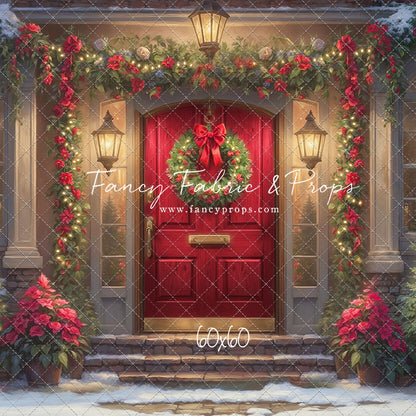 Merry Holiday Entry - Red Door - With Sweep Option