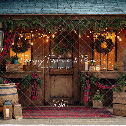Plaid Cabin Porch - With Sweep Option
