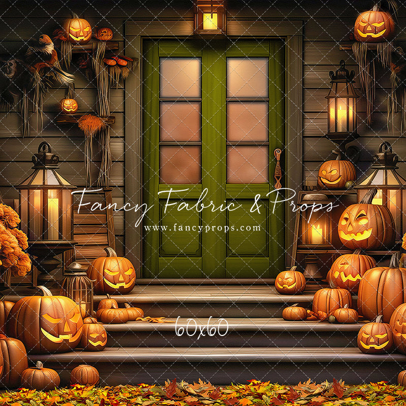 Pumpkin Porch - Green Door - With Sweep Option