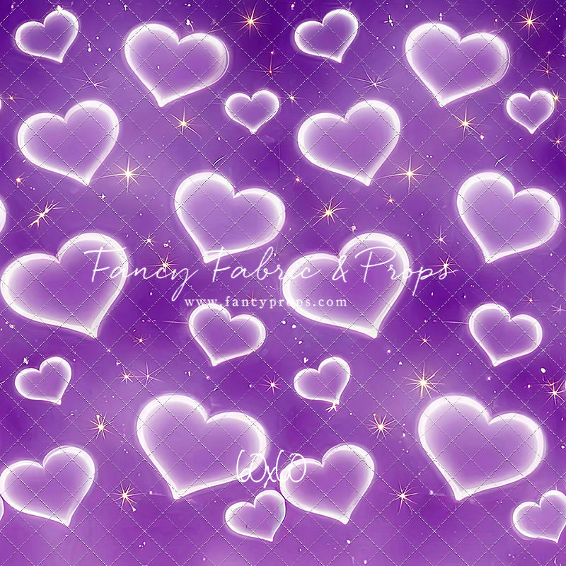 Purple Puffy Hearts - With Sweep Option
