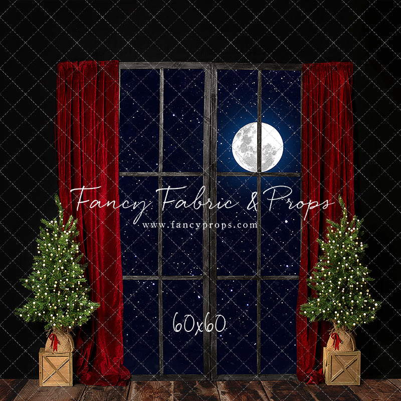 Red Elegant Fireplace Window