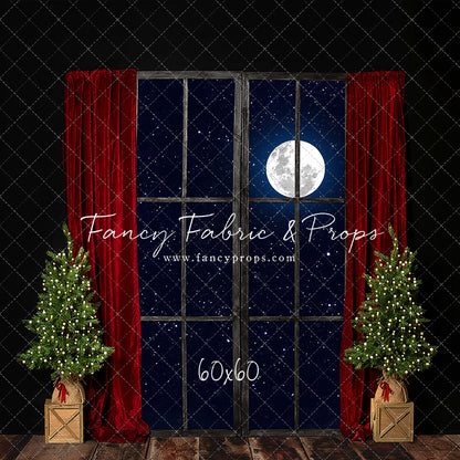 Red Elegant Fireplace Window