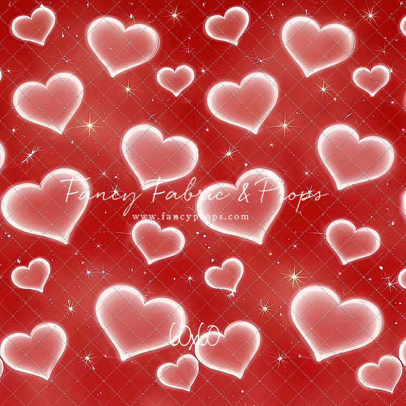Red Puffy Hearts - With Sweep Option