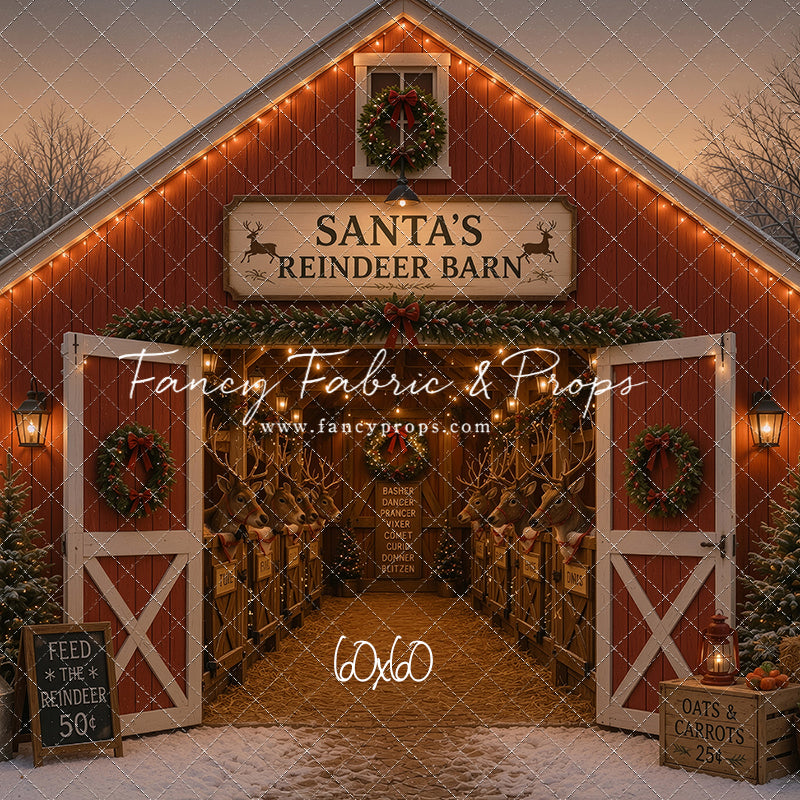 Santa's Nighttime Reindeer Barn - with Sweep Option