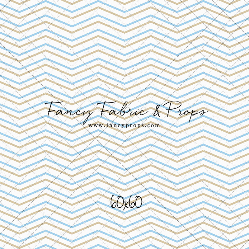 Simple Blue & Tan Chevron