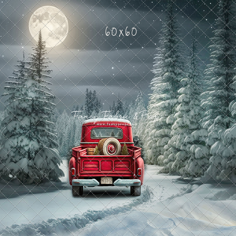 Snowy Moonlit Drive - No Lights - with Sweep Option