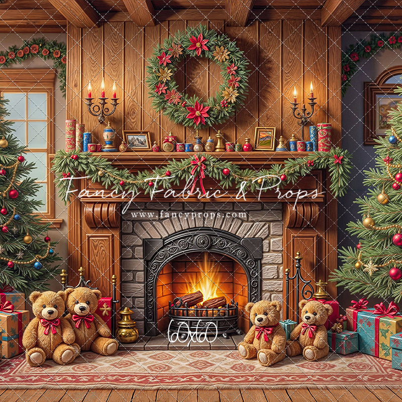 Teddy's Fireside Christmas - with Sweep Option