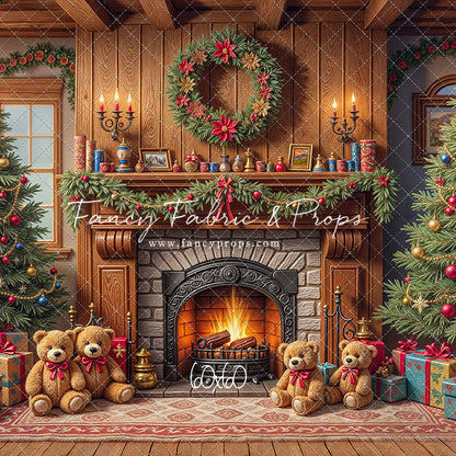 Teddy's Fireside Christmas - with Sweep Option