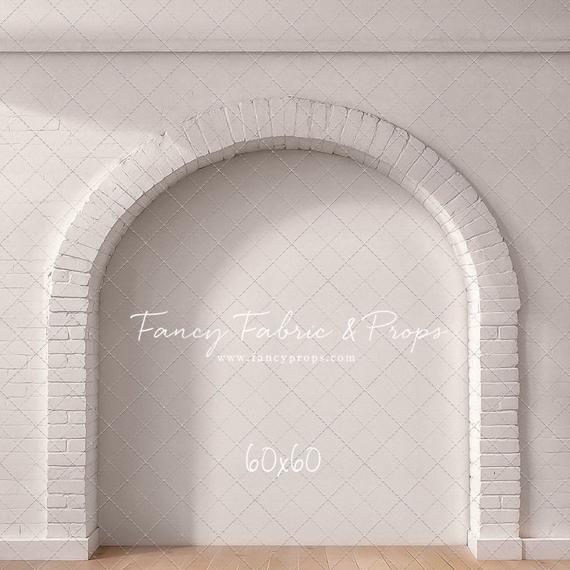 White Brick Alcove - Wood Floor - With Sweep Option