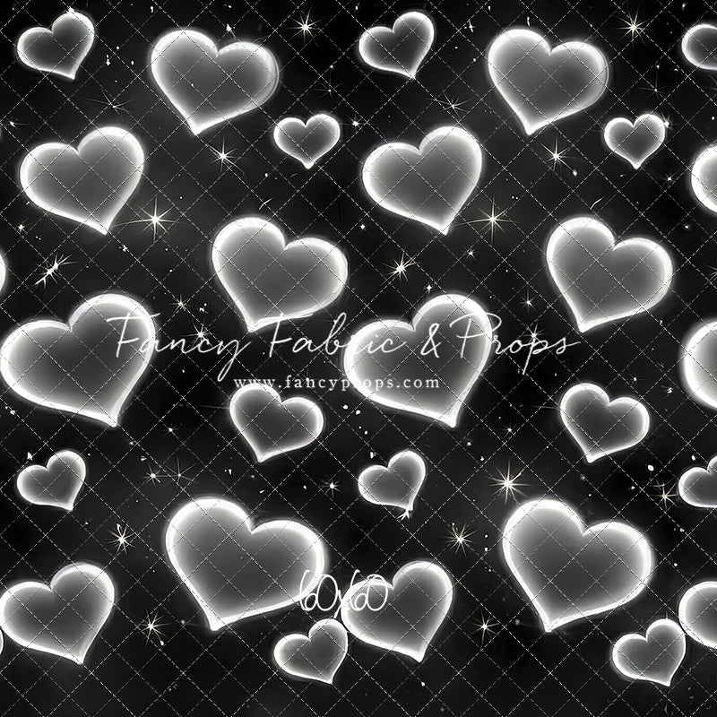 White Puffy Hearts - With Sweep Option