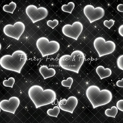 White Puffy Hearts - With Sweep Option