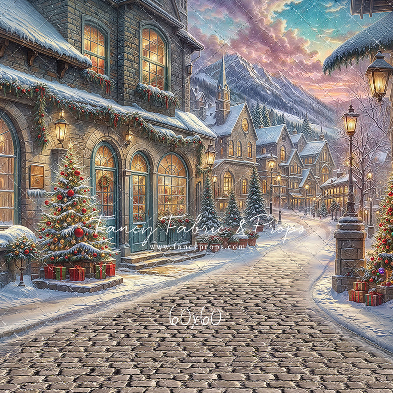 Winter Frost Market Street - Cobblestone Version - with Sweep Option