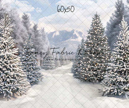 Snowy Mountain Tree Farm Path - with Sweep Option