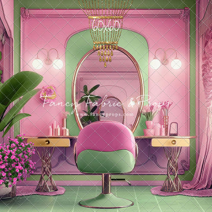 Stacie's Salon - Green - With Sweep Option