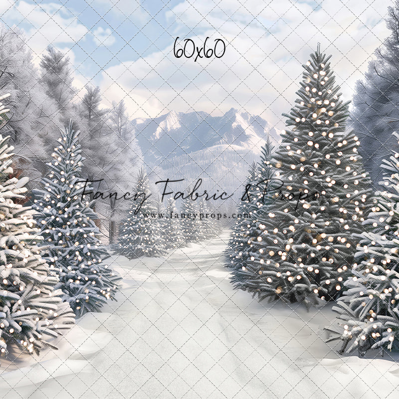 Snowy Mountain Tree Farm Path - with Sweep Option