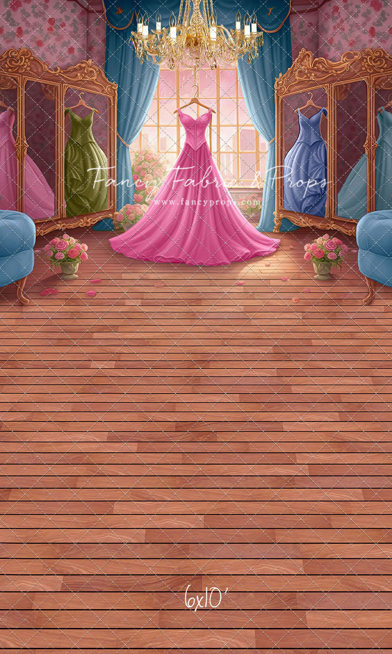 Dress Like A Princess - Pink Dress/Blue Curtains - With Sweep Option