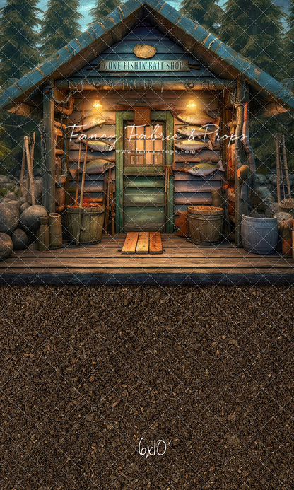 Gone Fishin Bait Shop- Dirt Floor Version - With Sweep Option