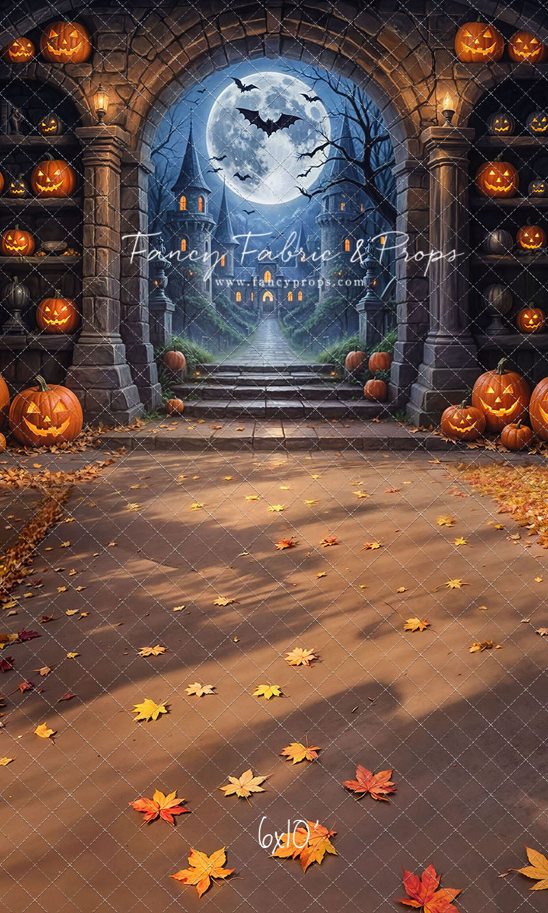 Gothic Halloween Gateway -Leaves Floor - With Sweep Option