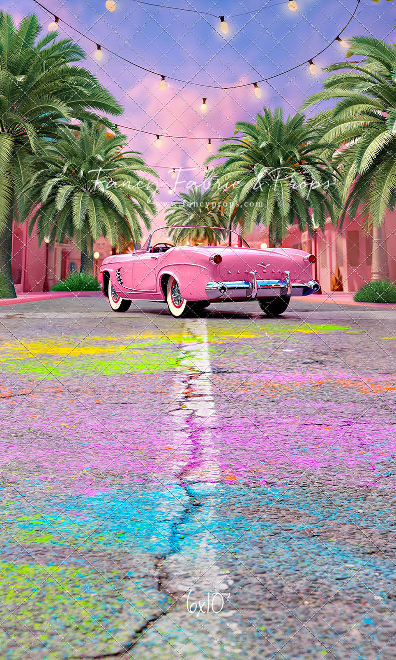 Malibu Shopping Center - Pink Car - With Sweep Option