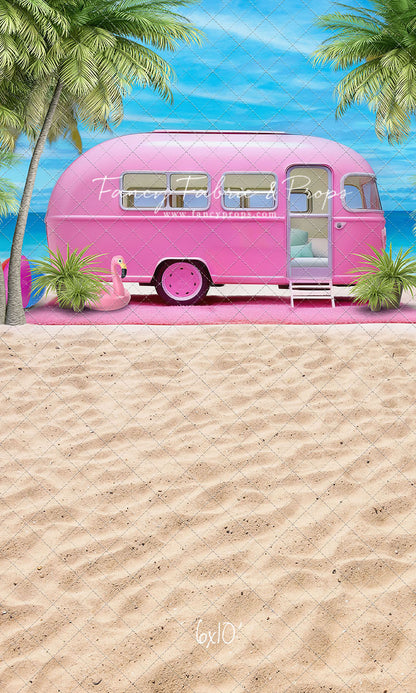 Road Trip Chic - Pink Camper - With Sweep Option
