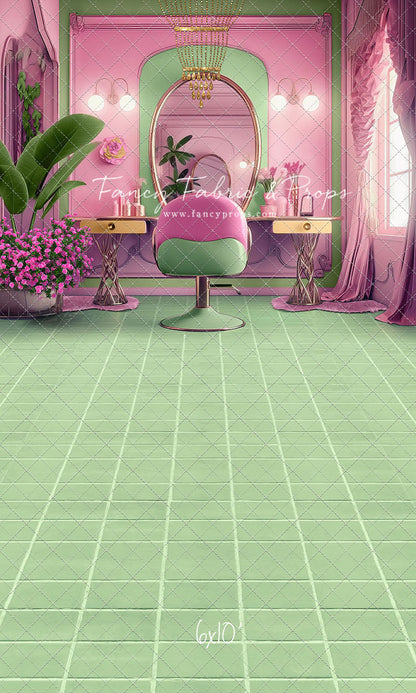 Stacie's Salon - Green - With Sweep Option