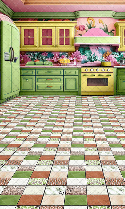 Tropical Kitchen - Lime & Yellow - With Sweep Option