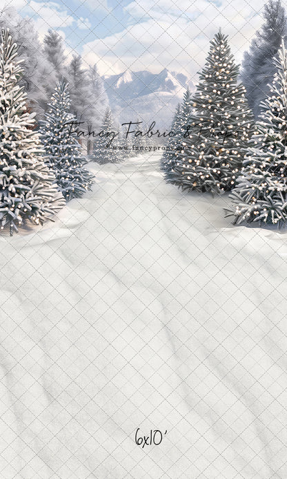 Snowy Mountain Tree Farm Path - with Sweep Option
