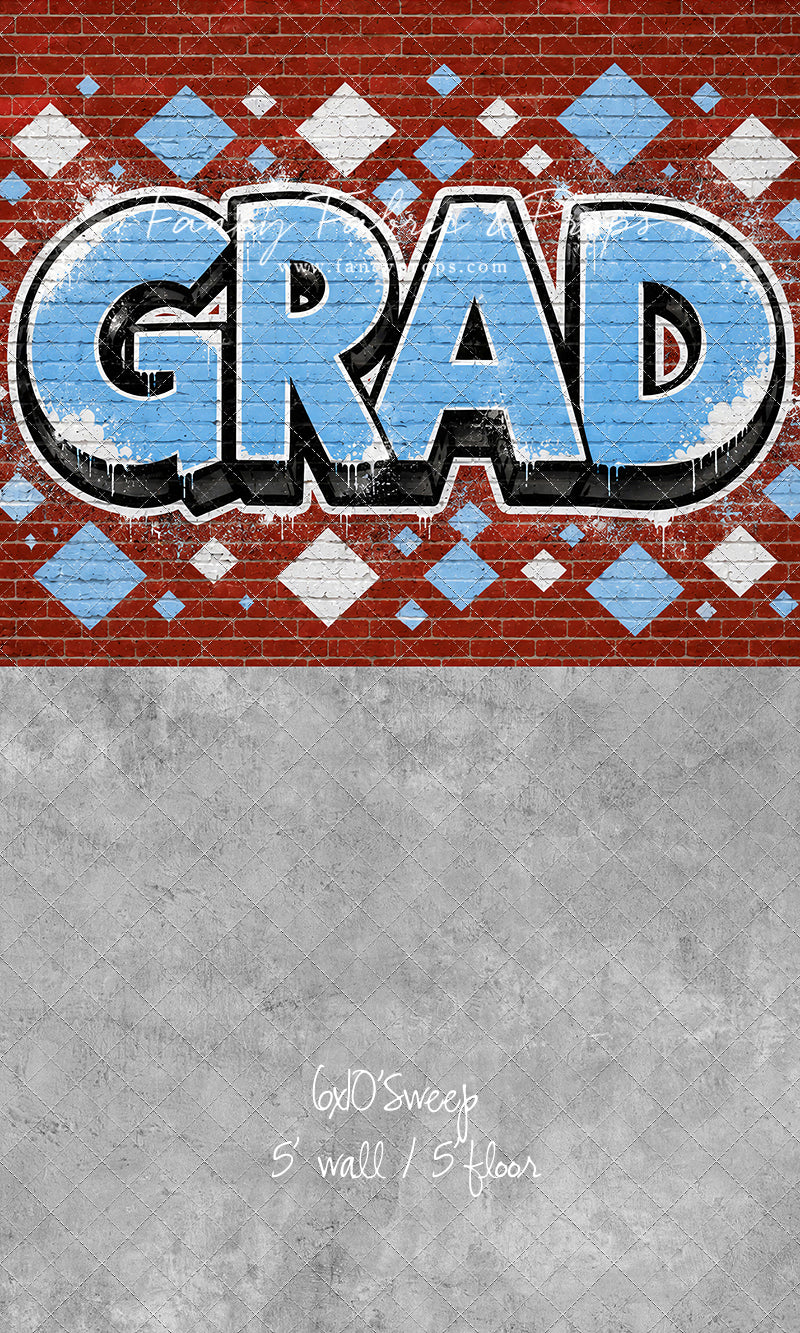 Baby Blue & White Grad - With Sweep Option