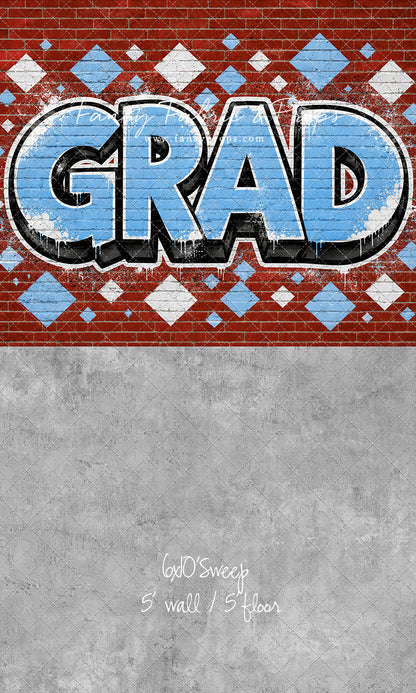 Baby Blue & White Grad - With Sweep Option