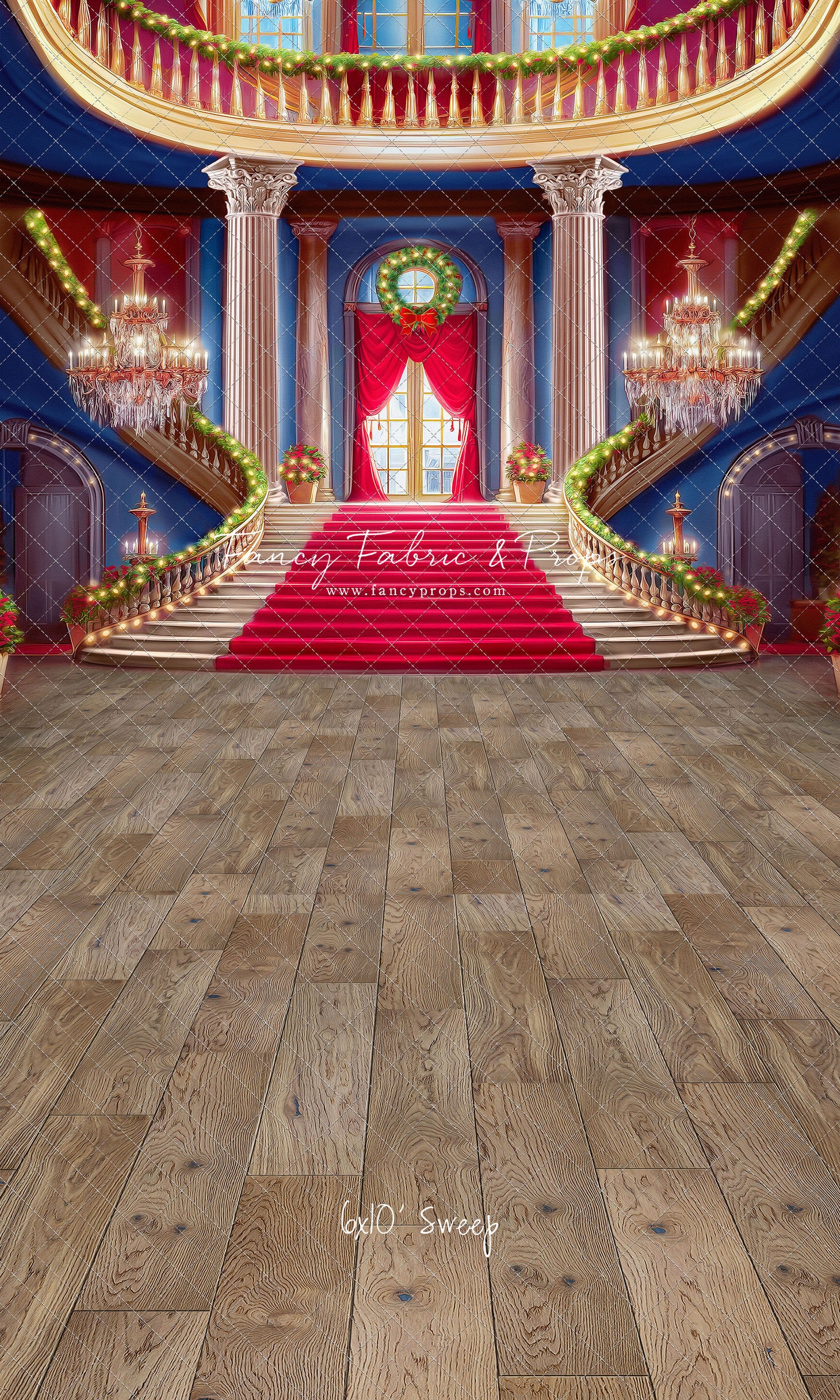 Belle's Royal Staircase -Wood Floor with Lights - With Sweep Option