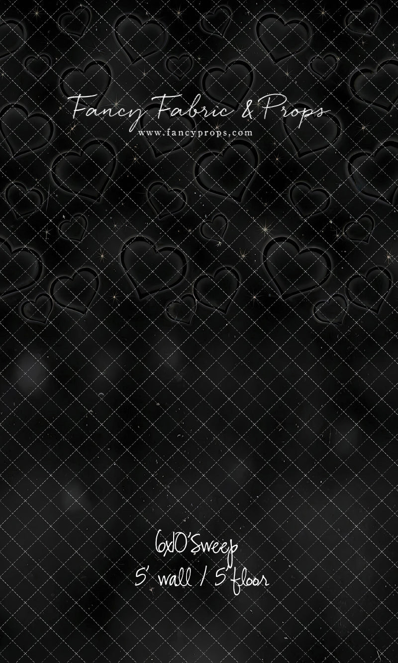 Black Puffy Hearts - With Sweep Option