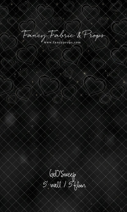 Black Puffy Hearts - With Sweep Option