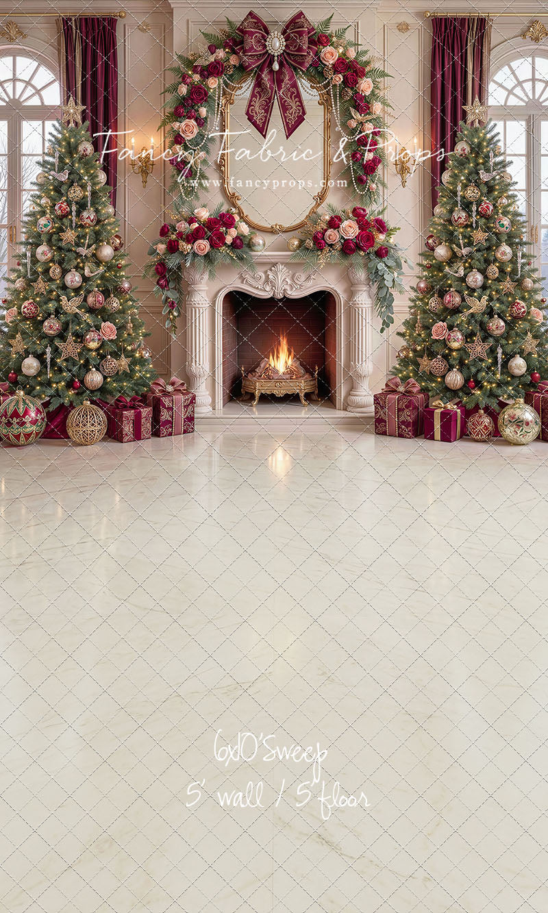 Christmas Rose Parlor - with Sweep Option