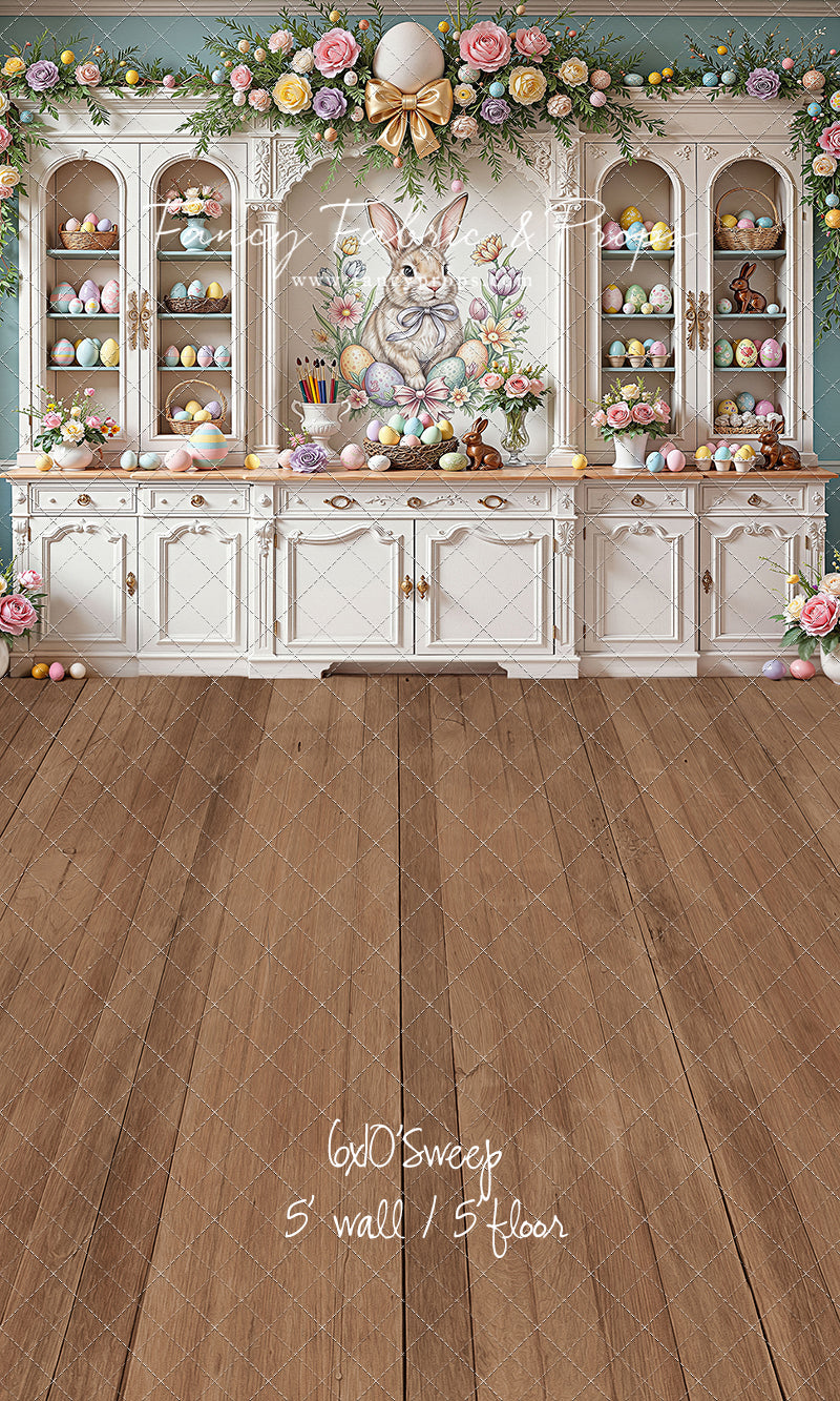 Easter Cupboard - Wood Floor - With Sweep Option