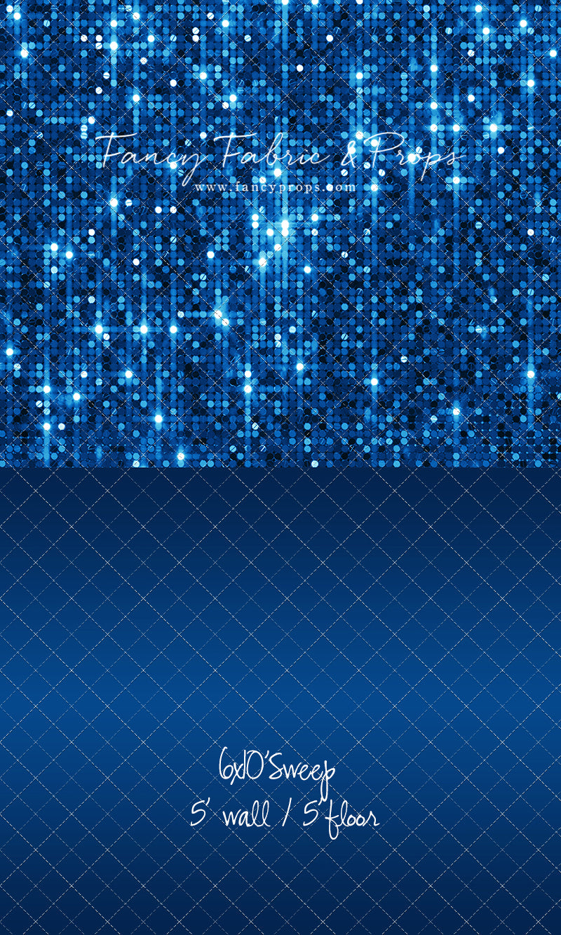 Electric Blue Glitz - With Solid Floor Sweep Option