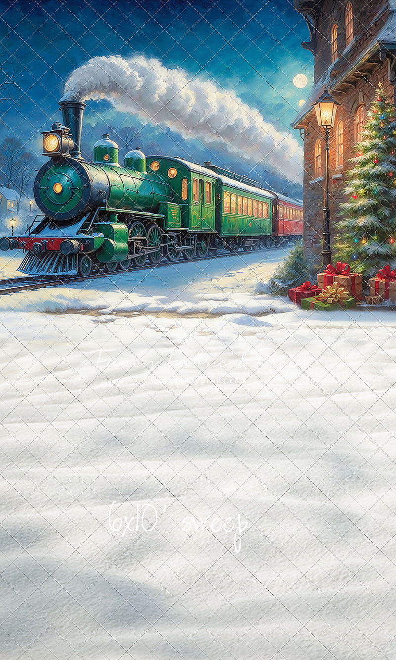 Festive Locomotive - Train on Left Option - With Sweep Option